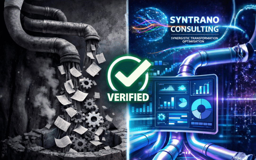 Manual business workflows vs automated digital dashboard for Syntrano Consulting